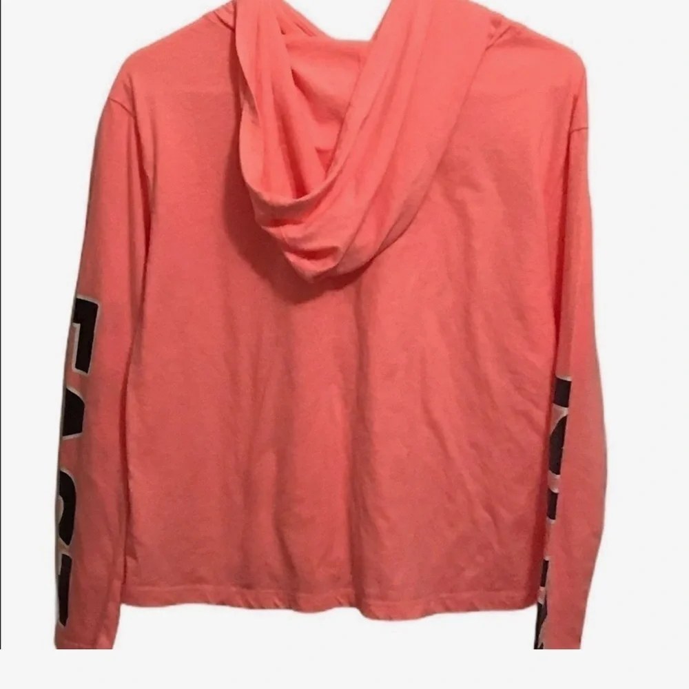 Justice Peach Hoodie with Graphic Sleeves